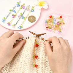 10Pcs 5 Colors Flower Acrylic Pendant Decorations&nbsp;HJEW-FS00087