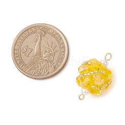 Glass Beaded Round Sphere Links&nbsp;PALLOY-MZ00874-06