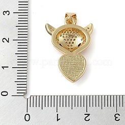 Brass Micro Pave Clear Cubic Zirconia Pendants&nbsp;KK-I712-56B-G