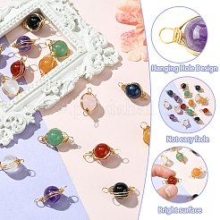 16Pcs 8 Style Natural Gemstone Connector Charms&nbsp;PALLOY-CJ00053