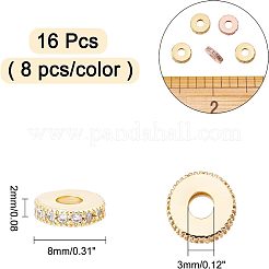 Brass Micro Pave Cubic Zirconia Bead Spacers&nbsp;ZIRC-NB0001-38