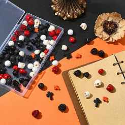 100Pcs 13 Styles Halloween Synthetic Turquoise and Synthetic Coral Beads Set&nbsp;G-FS0005-92