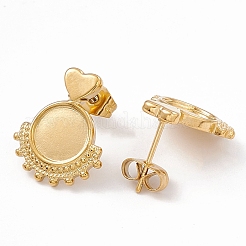 Ion Plating(IP) 304 Stainless Steel Stud Earring Findings&nbsp;EJEW-G338-02G