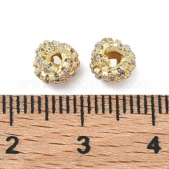 Brass Clear Cubic Zirconia Beads&nbsp;LS-KK-D228-15G