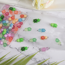 60Pcs 10 Styles Luminous Transparent & Opaque Resin Pendants Sets&nbsp;RESI-CA0001-71