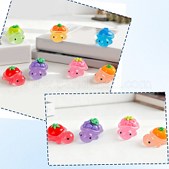 42Pcs 7 Colors Luminous Resin Tortoise with Fruit Display Decorations&nbsp;DJEW-SP0001-40