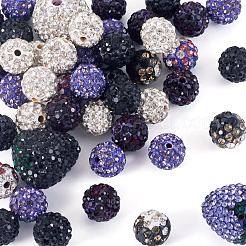 9 Styles Handmade Polymer with Rhinestone Clay Beads&nbsp;CLAY-BT0001-07