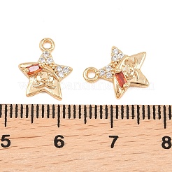 Brass Micro Pave Cubic Zirconia Pendants&nbsp;KK-L261-16G-01