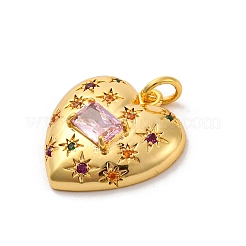 Brass Micro Pave Cubic Zirconia Pendants&nbsp;KK-U033-18G-01