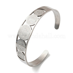 Religion 201 Stainless Steel Cuff Bangles for Women&nbsp;LS-BJEW-F507-01P