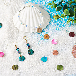 100Pcs 10 Colors Spray Paint Natural Akoya Shell Pendants&nbsp;SHEL-CD0001-01