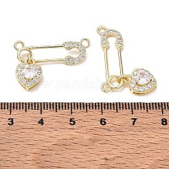 Brass Micro Pave Clear Cubic Zirconia Pendants&nbsp;CU-CBA3371-14G-02