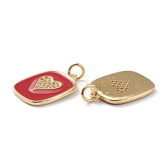 Brass Micro Pave Clear Cubic Zirconia Pendants&nbsp;ZIRC-Z008-07G