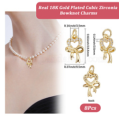 8Pcs Brass Micro Pave Clear Cubic Zirconia Pendants&nbsp;KK-BBC0017-73