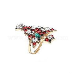 Christmas Tree Alloy Coloful Rhinestone Adjustable Rings&nbsp;FS-WG4E2D0-01