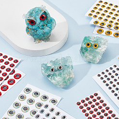 600Pcs 4 Colors Resin 3D Simulation of Fish Eyes Stickers&nbsp;DIY-GA0009-14