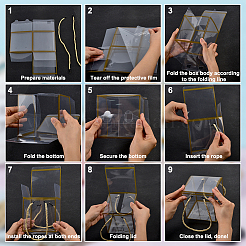 Gold Edged Transparent Plastic Packing Boxes&nbsp;CON-WH0107-113A