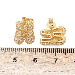 Brass Micro Pave Cubic Zirconia Stud Earrings&nbsp;EJEW-Z091-04G-H