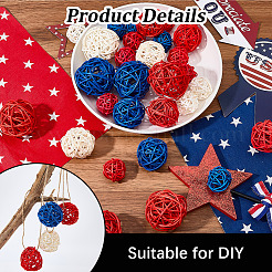 32Pcs 9 Styles Wicker Rattan Balls&nbsp;AJEW-SC0004-29