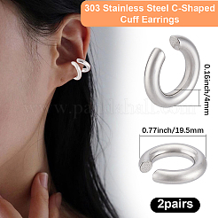 2 Pairs 303 Stainless Steel Cuff Earrings&nbsp;EJEW-BBC0002-25P