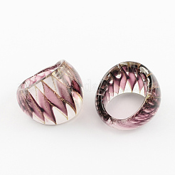 Handmade Gold Sand Lampwork Wide Band Rings&nbsp;RJEW-Q150-M06-B