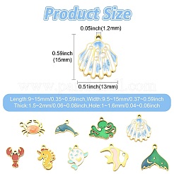 9Pcs 9 Styles 304 Stainless Steel Enamel Pendants&nbsp;STAS-CJ0003-25