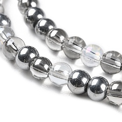Transperant Electroplate Glass Beads Strands&nbsp;GLAA-P056-4mm-C01