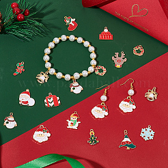 56Pcs 14 Style Christmas Alloy Enamel Pendants&nbsp;ENAM-SC0003-72