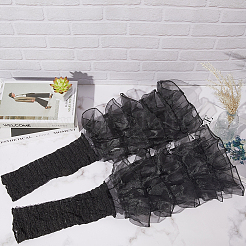 Polyester Ruffle Layered Patchwork Leg Sleeves&nbsp;AJEW-WH20042-75A