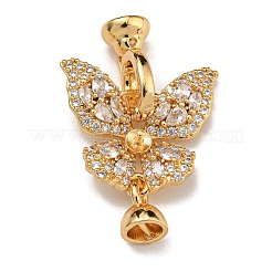 Brass Micro Pave Cubic Zirconia Fold Over Clasps&nbsp;KK-U037-10G-01