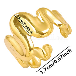 Irregular Wave Stainless Steel Cuff Ring for Women&nbsp;LS-EK1772-2