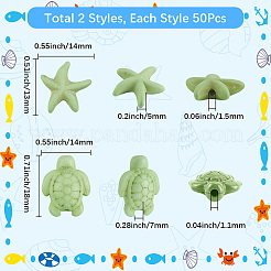 100Pcs 2 Styles Dyed Synthetic Turquoise Beads&nbsp;G-SC0003-52