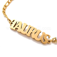 Constellation 202 Stainless Steel Figaro Chain Link Bracelets for Women Men&nbsp;LS-AJEW-U006-01D