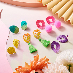 32Pcs 16 Style Spray Painted Iron Stud Earring Findings&nbsp;FIND-TA0001-87
