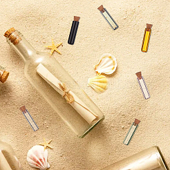 10Pcs 10 Colors Tube Glass Cork Bottles Ornament&nbsp;AJEW-DR0001-02