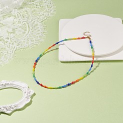 Glass Seed Beaded Necklace for Women&nbsp;NJEW-JN03931