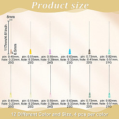48Pcs 12 Style Plastic & Stainless Steel Fluid Precision Blunt Needle Dispense Tips&nbsp;TOOL-FG0001-19