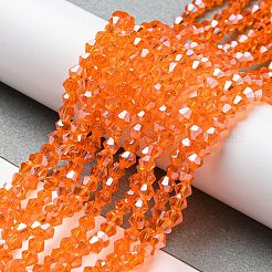 Transparent Electroplate Glass Beads Strands&nbsp;GLAA-F029-4mm-C11