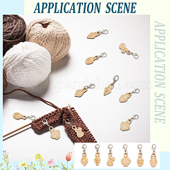 Wood Bottle Pendant Locking Stitch Markers&nbsp;HJEW-NB00120