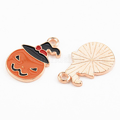 Light Gold Tone Alloy Enamel Pendants&nbsp;ENAM-T018-12