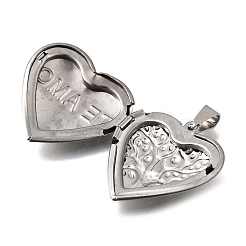 316 Stainless Steel Locket Pendants&nbsp;STAS-N0016-18B-P