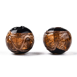Handmade Gold Sand Lampwork Beads&nbsp;LAMP-T019-12mm-02