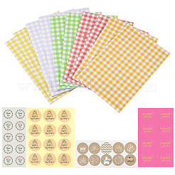 20Pcs 5 Colors Rectangle with Tartan Pattern Paper Bags&nbsp;CARB-TA0001-16