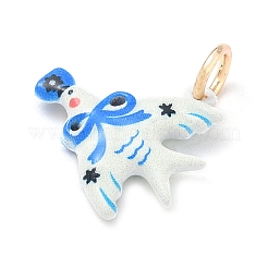 Brass with Enamel Pendants&nbsp;KK-CBAF749-03A