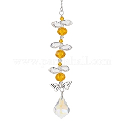 5Pcs Leaf Glass Hanging Suncatchers&nbsp;HJEW-JM04614