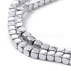 Electroplate Non-magnetic Synthetic Hematite Beads Strands&nbsp;X-G-J172-3x3mm-02