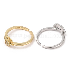 2Pcs 2 Style Cubic Zirconia Open Cuff Rings Set&nbsp;RJEW-B050-01