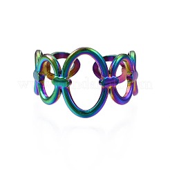304 Stainless Steel Oval Wrap Cuff Ring&nbsp;RJEW-N038-099