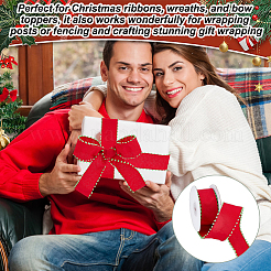 Christmas Theme Polyester Ribbon&nbsp;OCOR-WH0110-13A