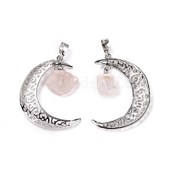 Natural Rose Quartz Nuggets Pendants&nbsp;G-L524-02P-01